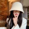 Women's Autumn and Winter Solid Color Knitted Cap Wave Striped Wool Cap Temperament Fisherman Hat