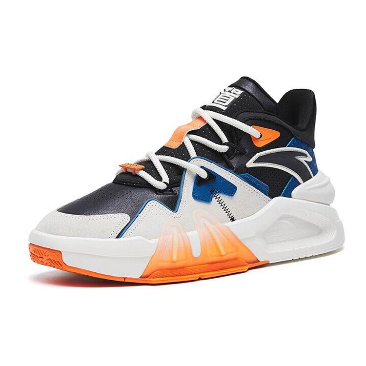 Anta Баскетбольные кроссовки Dominator Shock Absorbing Non-Slip Breathable High-Top мужские кроссовки White Blue 112318080-1