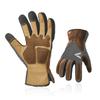 Leather Work Touchscreen Abrasion Vibration for Civil Splitting and Gardening Gray [Vgo...] Gloves, Pigskin, Compatible, Resistant, Reduced,