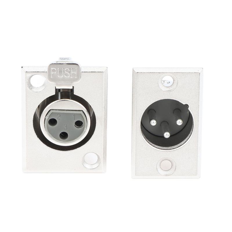 3 Pin XLR Panel Mount Connectors 4 Pack 2 Male 2 Female Jack Sockets for Microphone Cable Sound Stage Setup
