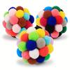 1PC Cat Toys Cat Plush Ball Toy Pet Elastic Bell Ball Self Hi Ball Playing Cat Colorful Woolen Ball