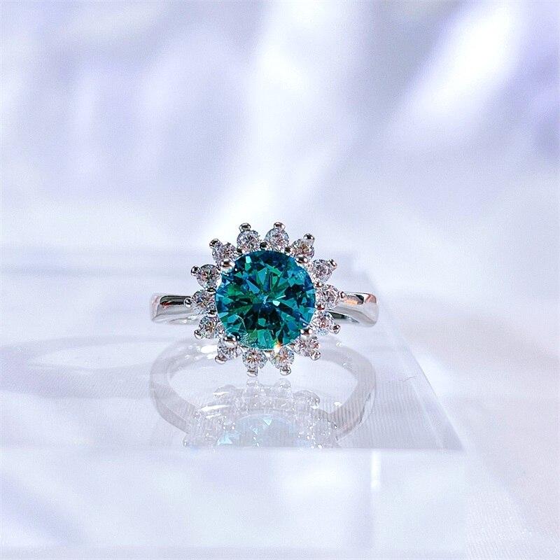 BELLA BOX Роскошные женские открытые кольца небесно-голубой циркон для свадьбы, помолвки, юбилея, ювелирных украшений