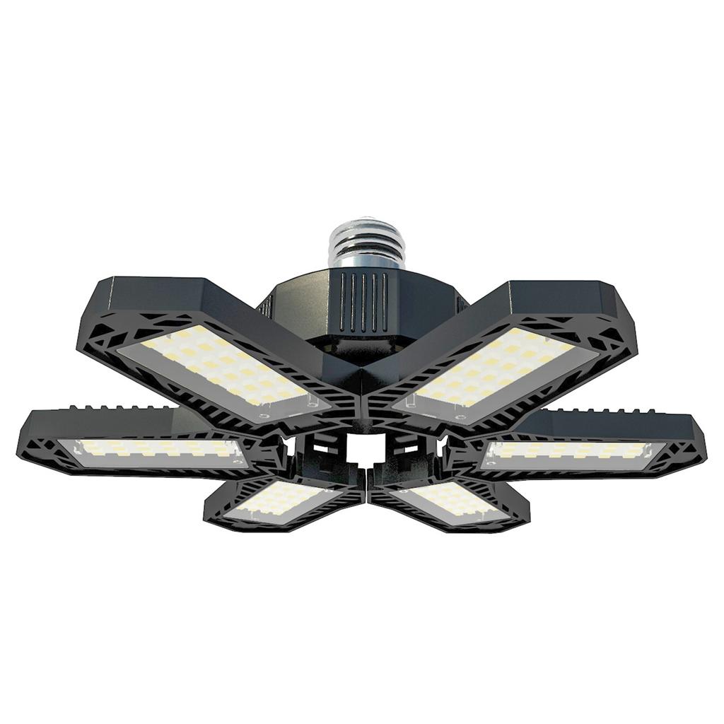 Светодиодные светильники для гаража - мини-потолочные светильники с 6 регулируемыми панелями, деформируемый вентилятор, потолочный светильник, 100-265 В
