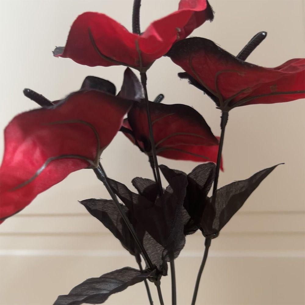 Silk Artificial Anthurium Multicolor Faux Red Palm Calla Lily Artificial Flower Flower Arrangement