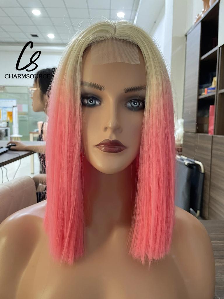 Короткие прямые синтетические парики «боб» с челкой для женщин, парик от коричневого до светлого цвета, косплей, вечерние, повседневные, термостойкие волокна, волосы