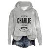 Women's Hooded Long Sleeve Printed Flannel Top Hooded Sweatshirt