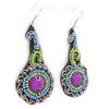 [J9201] - 'Altaï' Purple Green Designer Earrings