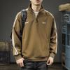 Осенне-зимний трендовый брендовый тяжелый ретро спортивный свитер с полумолнией, мужской свободный американский повседневный пуловер большого размера, куртка с воротником-стойкой