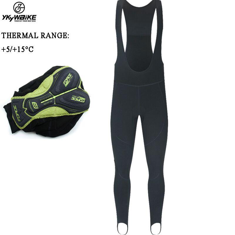 YKYWBIKE Cycling Bib Trousers Winter Thermal Mountain Bike Long Pants Breathable Bicycle Tights 3D Gel Pad Shorts Keep Warm