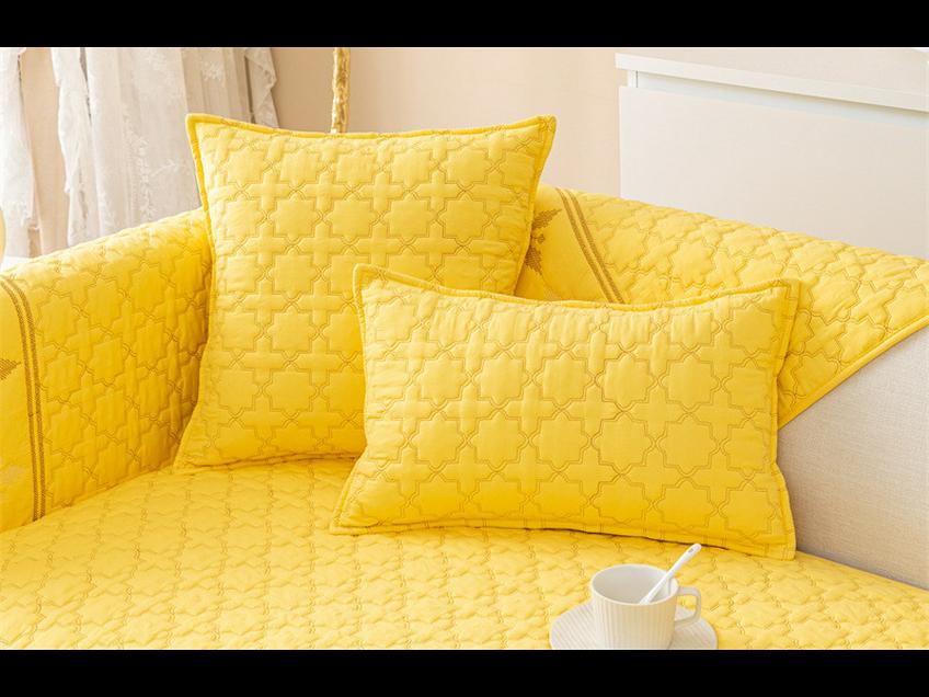 Подушка для дивана из отшлифованной ткани Nordic: Современный, нескользящий жаккардовый чехол, универсальный для всех сезонов