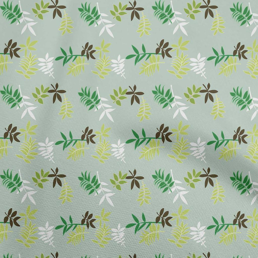 oneOone Cotton Flex Dusty Blue Fabric Leaves Quilting Supplies Print Sewing Fabric By The Yard 40 Inch