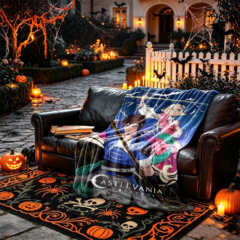 [1pc Blue Anime Fighter Blanket] All-Season Blanket - Cozy Blanket for Sofa Couch Home Decoration, Digital Printed Nap Blanket