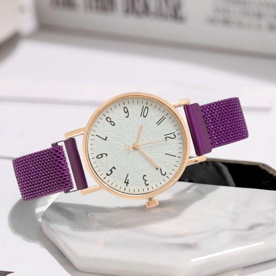 Женские кварцевые часы с круглым циферблатом, магнитным ремешком, без задержки, простой стиль, высокая точность, наручные часы для ежедневных поездок, часы для свиданий