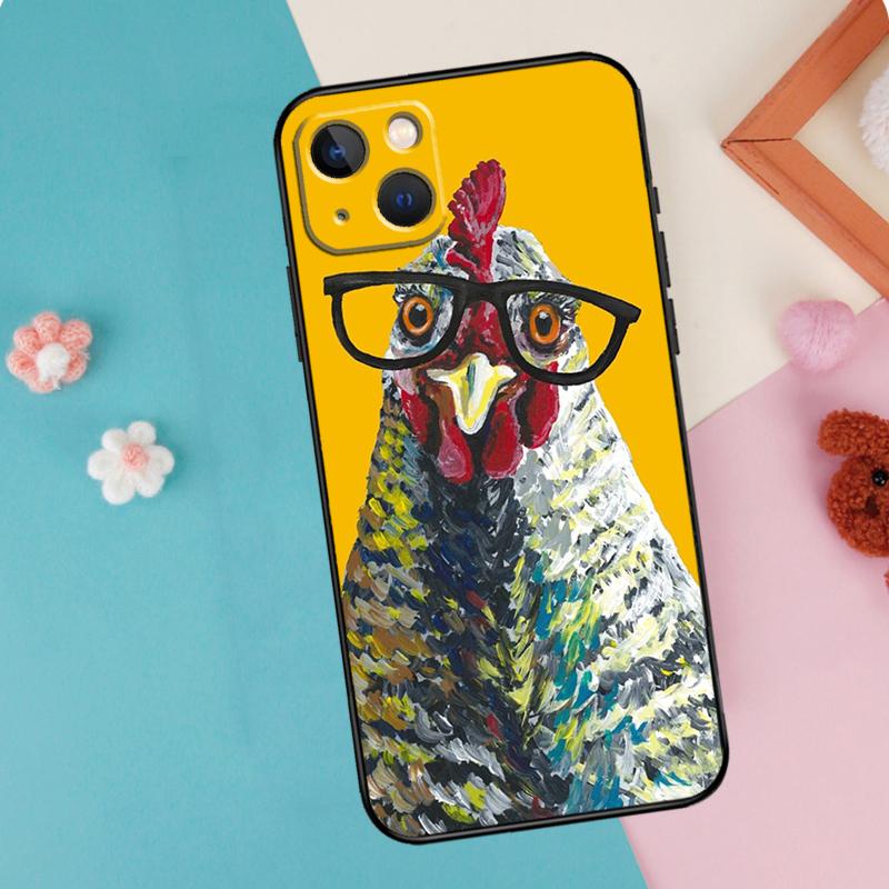 Chicken Hen Rooster Phone Case For iPhone 16 15 14 13 12 11 Pro Max Plus Mini XR 16e Funda Silicone Back Cover