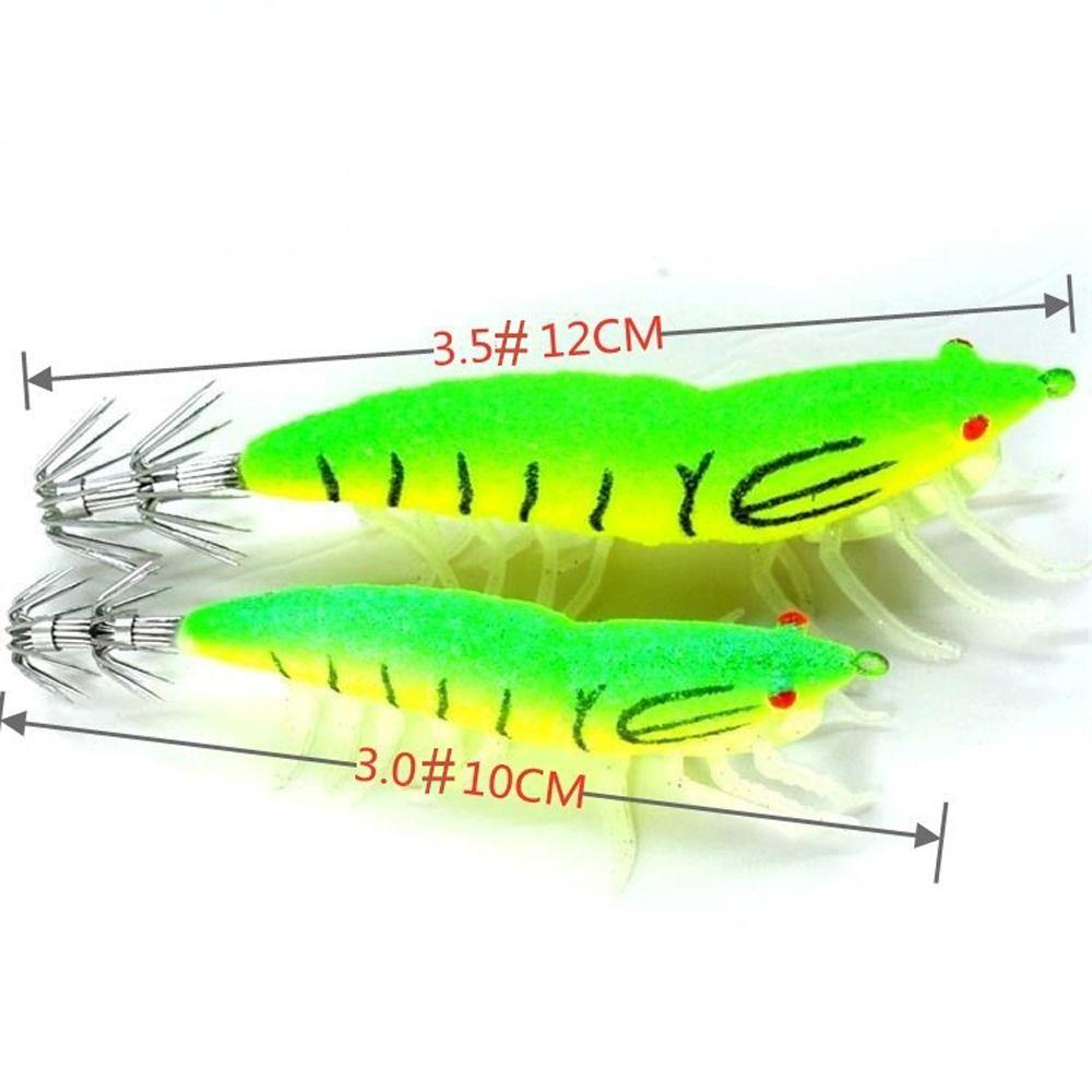 Fluorescent Wood Shrimp No. 3.0 No. 3.5 Artificial Squid Jig Cuttlefish Squid Hook  Ocean Rock