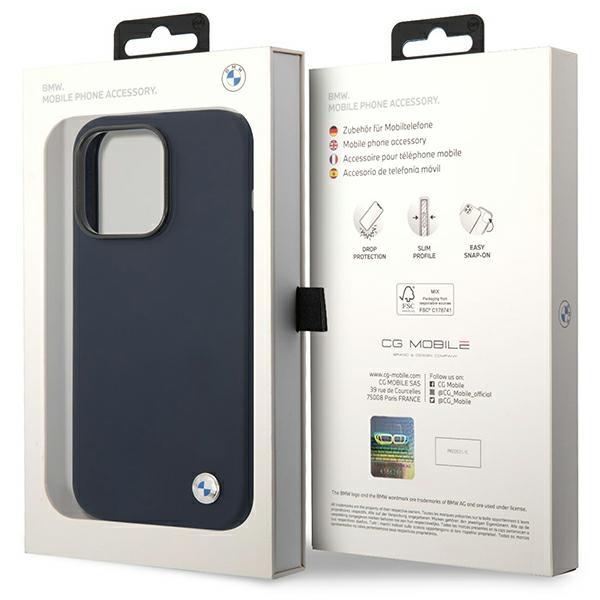 Etui do iPhone 14 Pro Max BMW Silicone MagSafe Granatowe