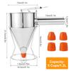 Диспенсер для теста 1,2 л Диспенсер-воронка из нержавеющей стали с подставкой Диспенсеры для теста для кексов для кухни Инструмент для выпечки вафель