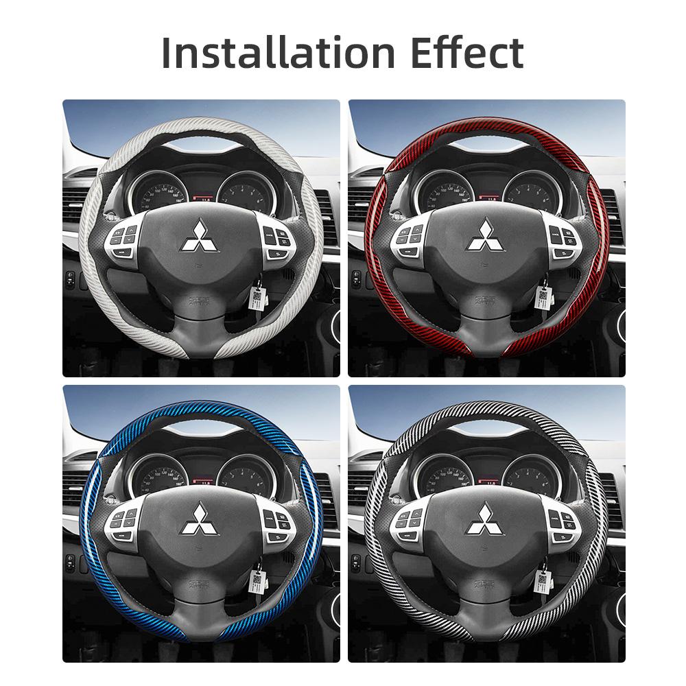 Suitable for Mitsubishi Carbon Fiber Texture Steering Wheel Cover with Segmented Quick-Release Design Triton L200 XpanRvr Xf