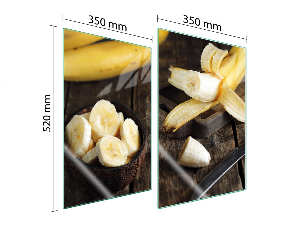 SZKLANA PŁYTA OCHRONNA DO KUCHNI 2x35x52 BANAN