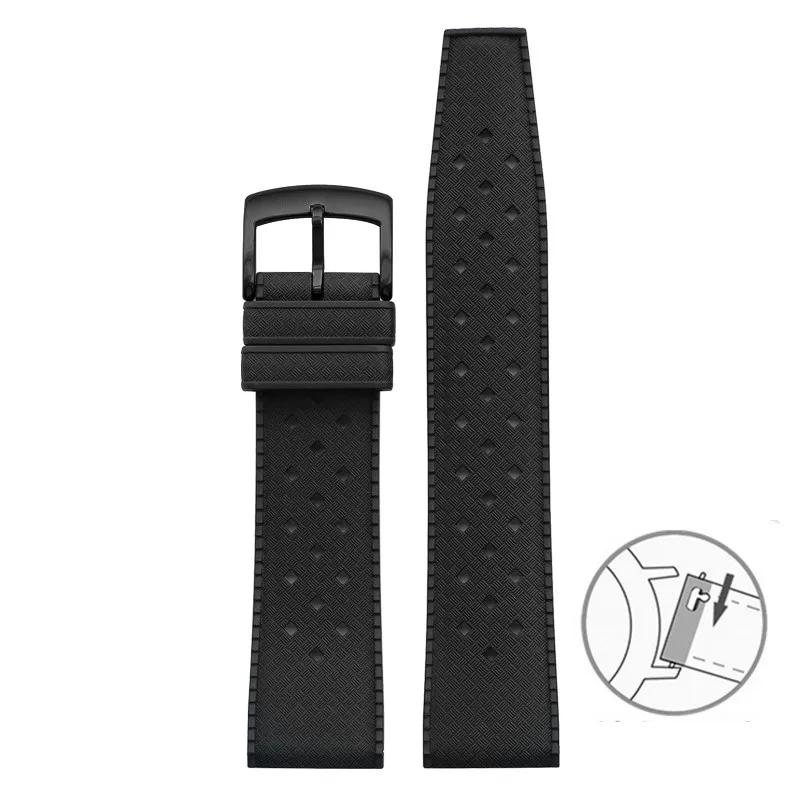 Watchband 20mm 22mm Diving Sport Watch Band for Seiko Omega Seamaster 300 Longines FKM Fluoro Rubber Strap Bracelet for Blancpain X Swatch