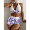Swimsuit Split Print Boxers Swimsuit European and American Sexy Women Bikini