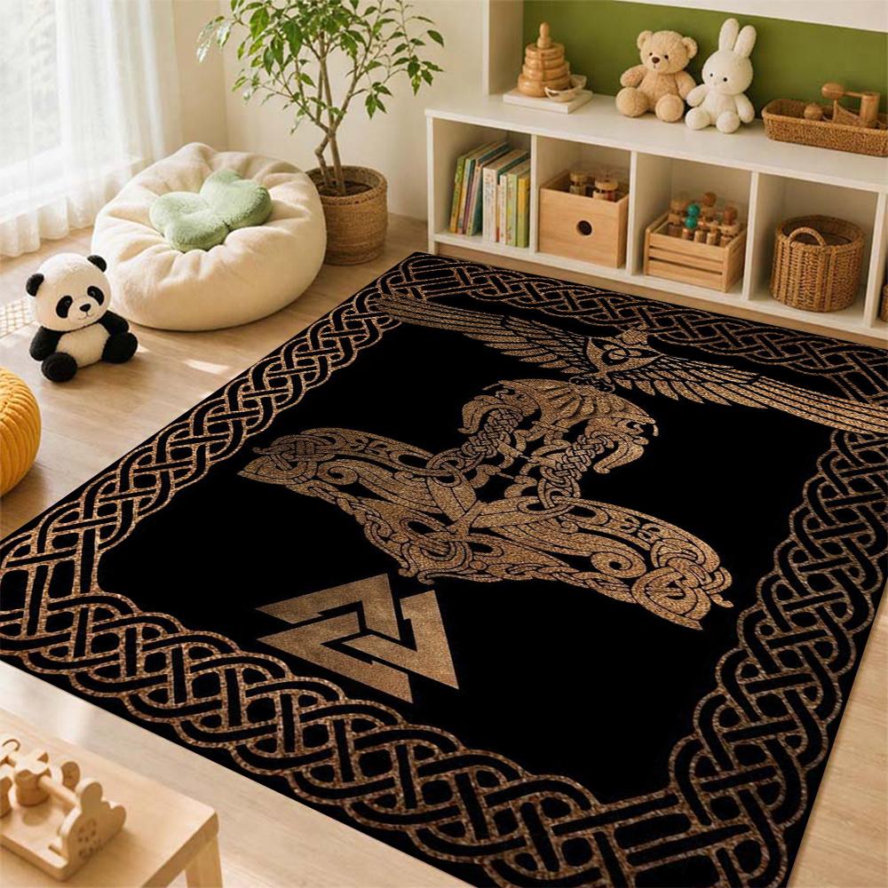 Odin Norse Poetic Edda Indoor Rug Soundproof Noisereducing Carpet For Bedroom Study Home Decor Holiday Gift