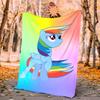Rainbow Dash Flannel Blanket Soft Warm All-Season Throw, Design for Camping, Car Travel, Hiking Sofa, Bed, Office Perfect Gift for Parties
