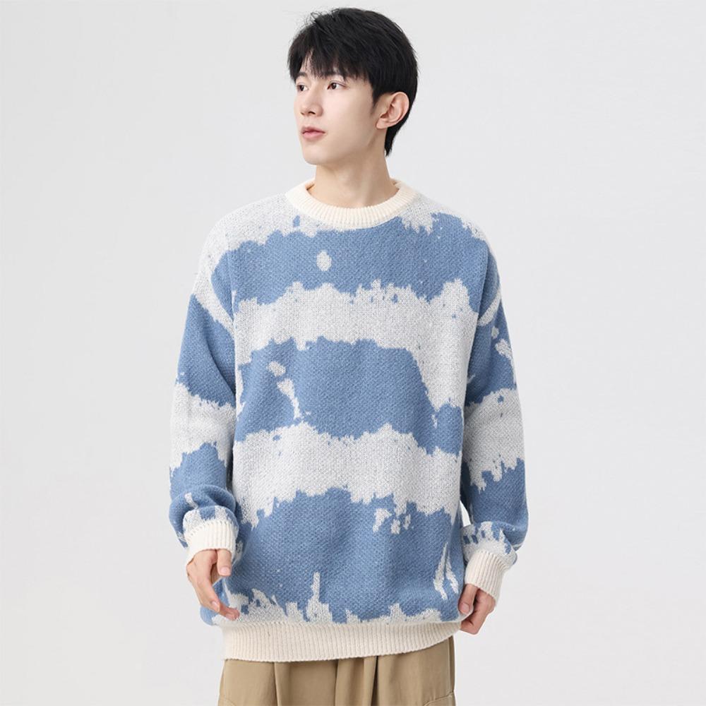 New Striped Knitted Sweater American Trendy Brand Retro Couple Sweater Men