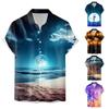 Men's Fashion Hawaiian Short Sleeve Spring Summer Beach Print Shirt Casual Tops