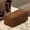 Yousheng Держатель для салфеток из искусственной кожи Легкий в уходе Ротанг Устойчивый к пятнам Чехол для салфеток Аксессуар для ванной комнаты