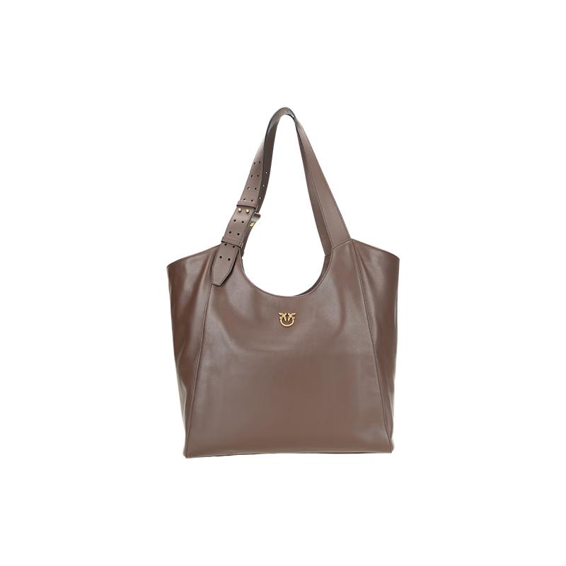 PINKO Soft Leather Large Capacity Commuter Tote Bag