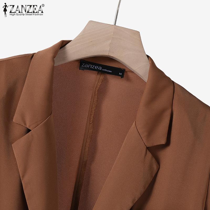 ZANZEA Женский пиджак, пиджак и брюки, повседневный костюм из двух предметов