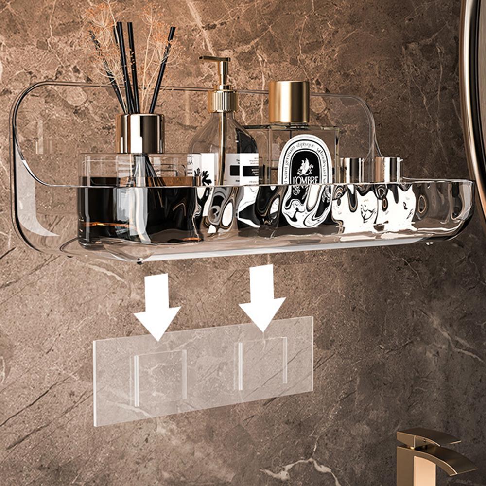 Household Acrylic Bathroom Shelf, Bathroom, Toilet, Perforation-Free Wall Hanging Washstand, Cosmetics Storage Shelf On The Wall