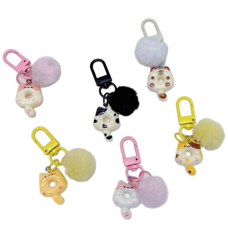 Мягкая брелок-брелок кошка в виде пончика: Милый Брелок-Подвеска Мультяшное Сердечко