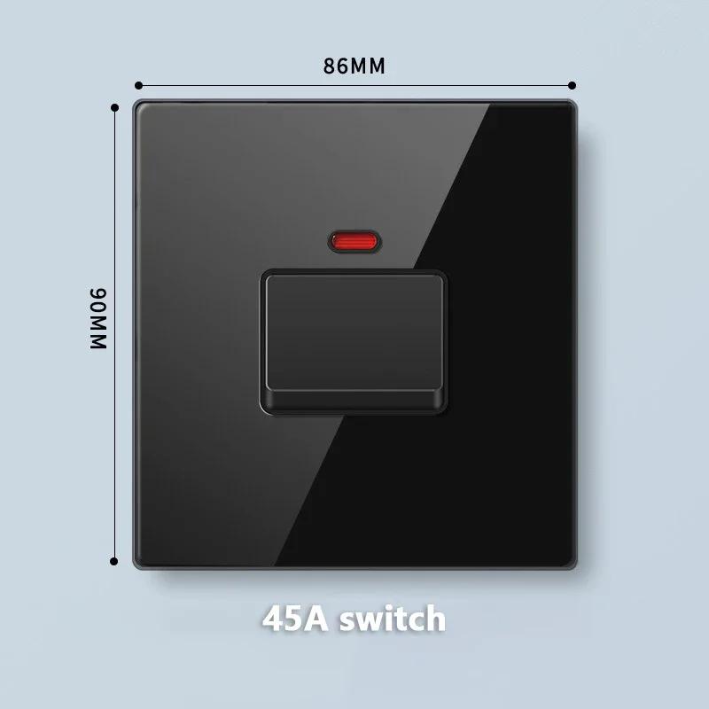 Стандарт Великобритании 20 Вт Type-C розетка для быстрой зарядки универсальный настенный выключатель света на 2 направления, черное закаленное стекло двойная 3-контактная USB розетка