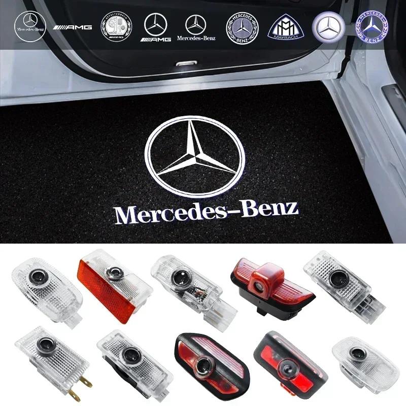 2Pcs Led Lamp Car Door Projector Car Welcome Light For Mercedes Benz B/C/E/S Class A Class C200L GLC GLE CLA Car accessories F3G2Y
