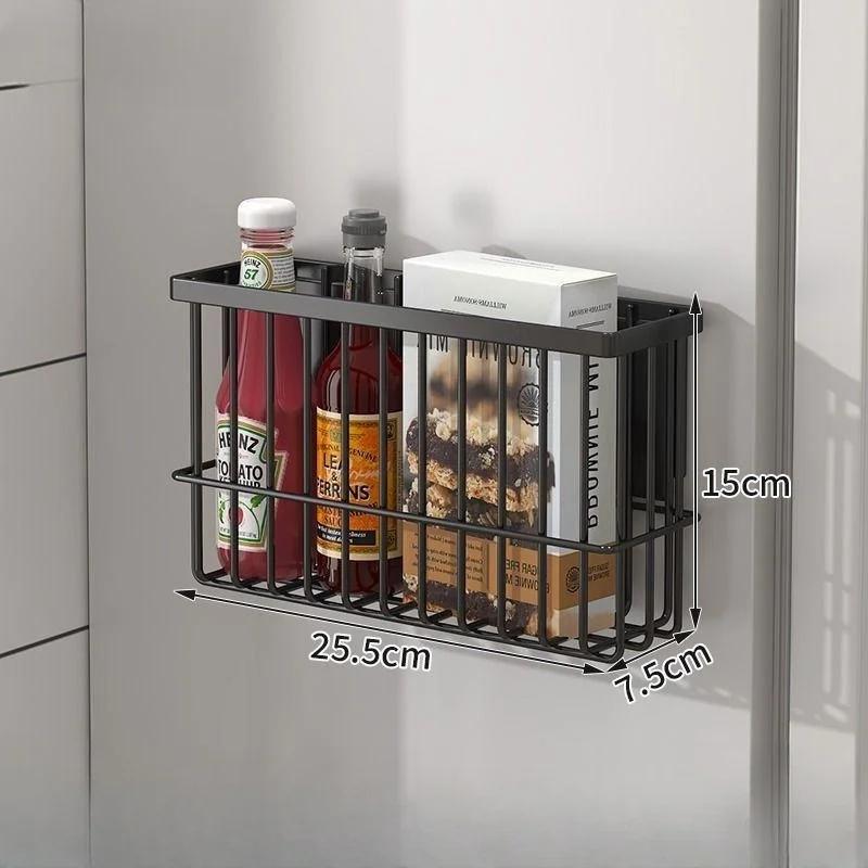 Household Wall Hanging Basket Kitchen Magnetic Attraction Storage Rack Refrigerator Magnetic Shelf Living Room Summary Holder