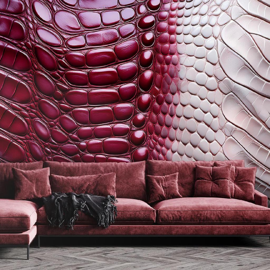 Обои Красная змеиная кожа