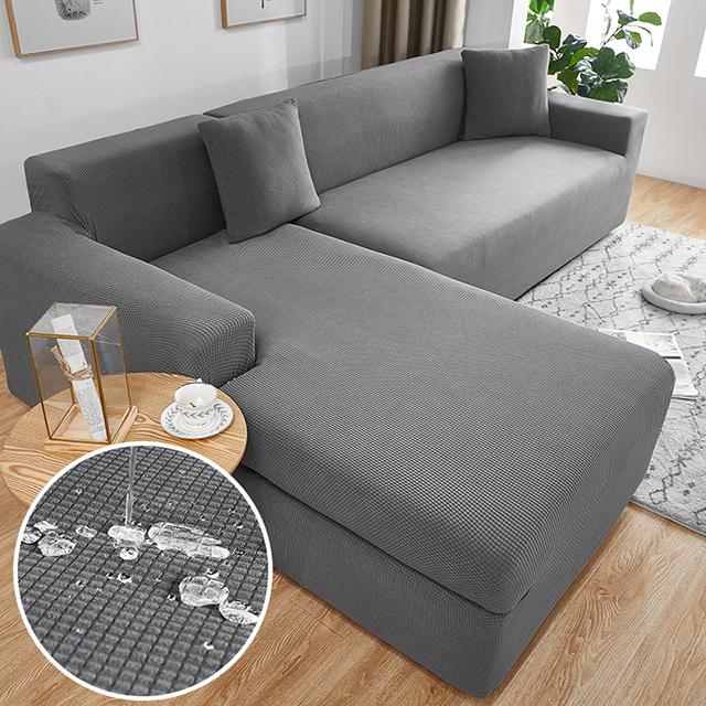 Водонепроницаемые эластичные чехлы для диванов, однотонные чехлы для диванов, L-образный угловой чехол для дивана, защитные чехлы для диванов, 1/2/3/4 сиденья