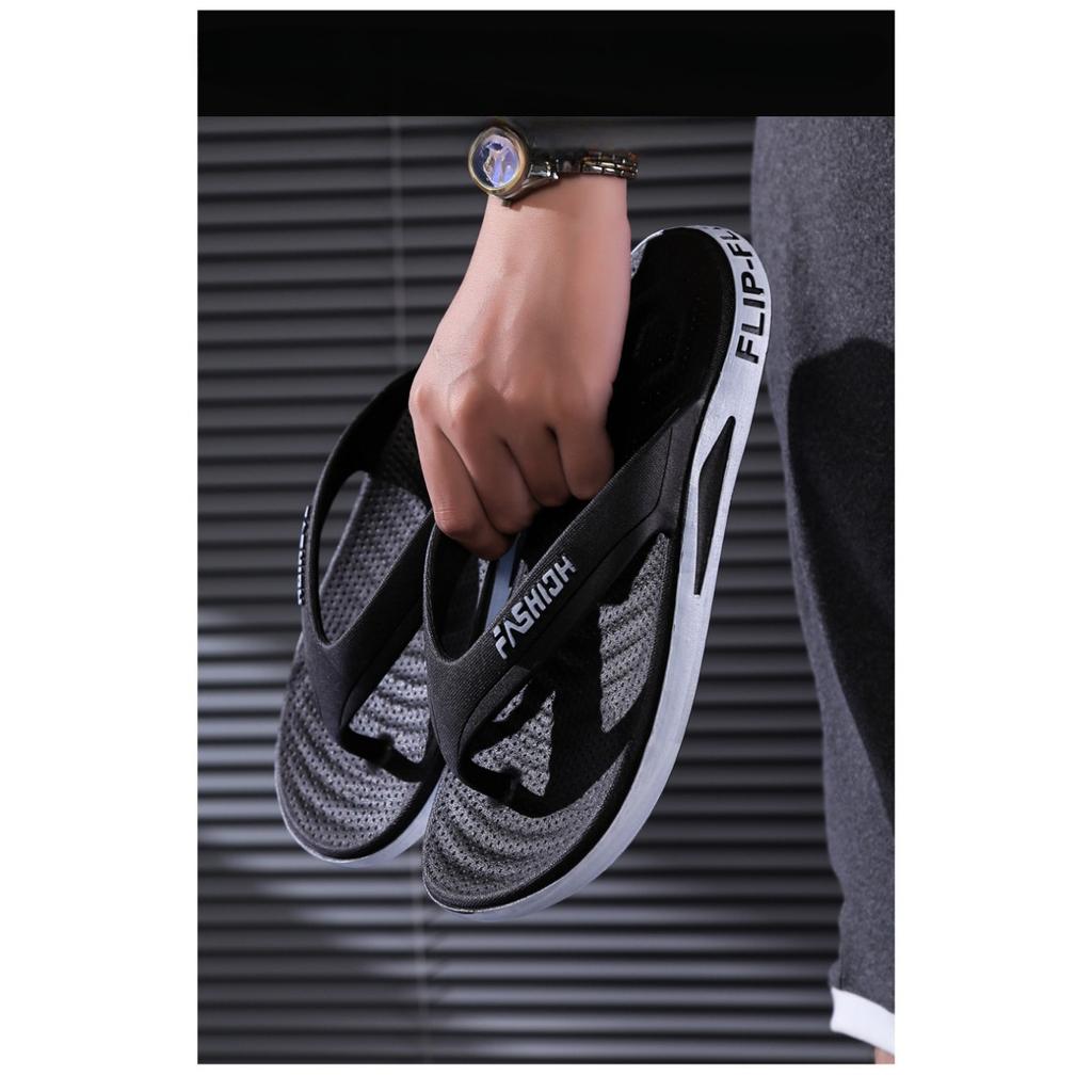 Мужские шлепанцы, прочные для летних прогулок, удобные для домашнего использования, нескользящие, модные и трендовые мужские пляжные туфли