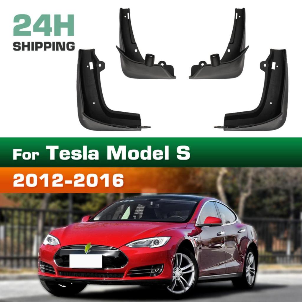 4PCS Car Mud Flaps Splash Guards Mudguards Car Mud Flaps Compatible with Tesla Model S 2012 2013 2014 2015 2016