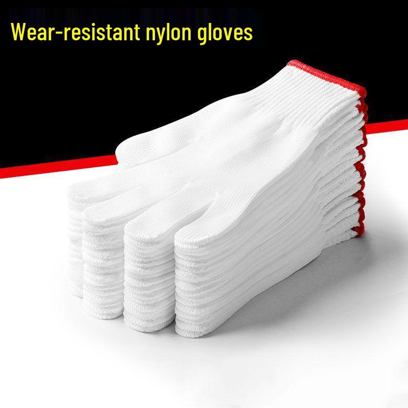 Durable Anti-Slip Nylon Work Gloves for Auto Repair and Construction - Unisex, Wear-Resistant, Thin Style