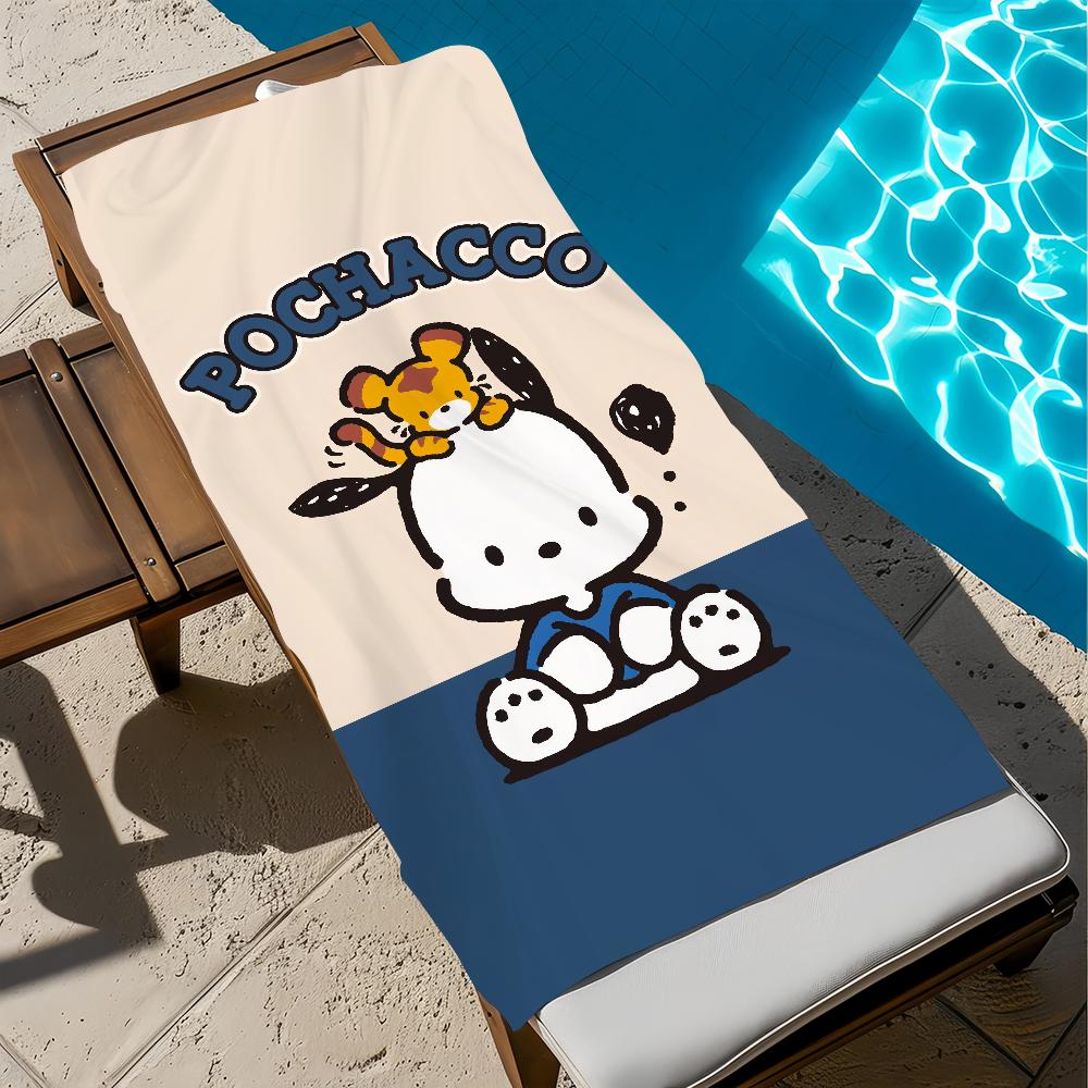 P-Pochacco-O МИЛЫЙ Полотенце Пляжное Быстросохнущее Мягкое Бассейн Полотенца Подарок для Путешествий Тренажерный зал Душ Кемпинг Спорт
