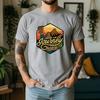 Vintage Mountain Hiker Adventure Journey Print Unisexs T Shirt Loose Short Sleeve Crew Neck Outdoor Casual Tees