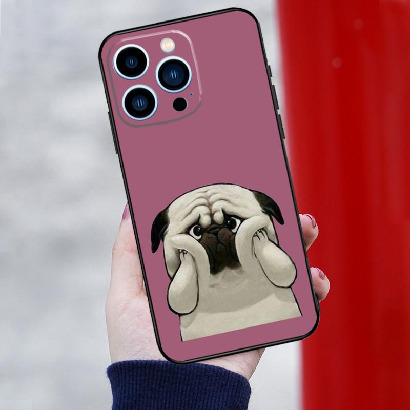 Pug Dog Funny Cartoon Case For iPhone 15 14 XR X XS Max Plus SE2 11 12 13 16 Pro Max Cell Phone Cover Casing Coque