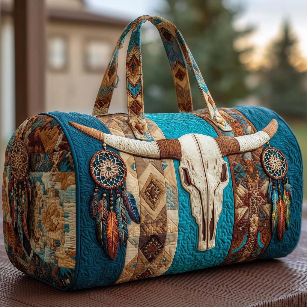 Travel bag New Western Style Series Short Distance Portable Quilted and Embroidered Travel Bag Multifunctional Sports Fitness Bag