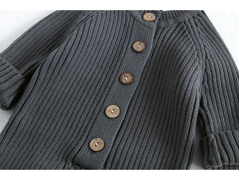 Korean Baby Jumpsuit: Solid Color Knitted Romper for Autumn and Winter