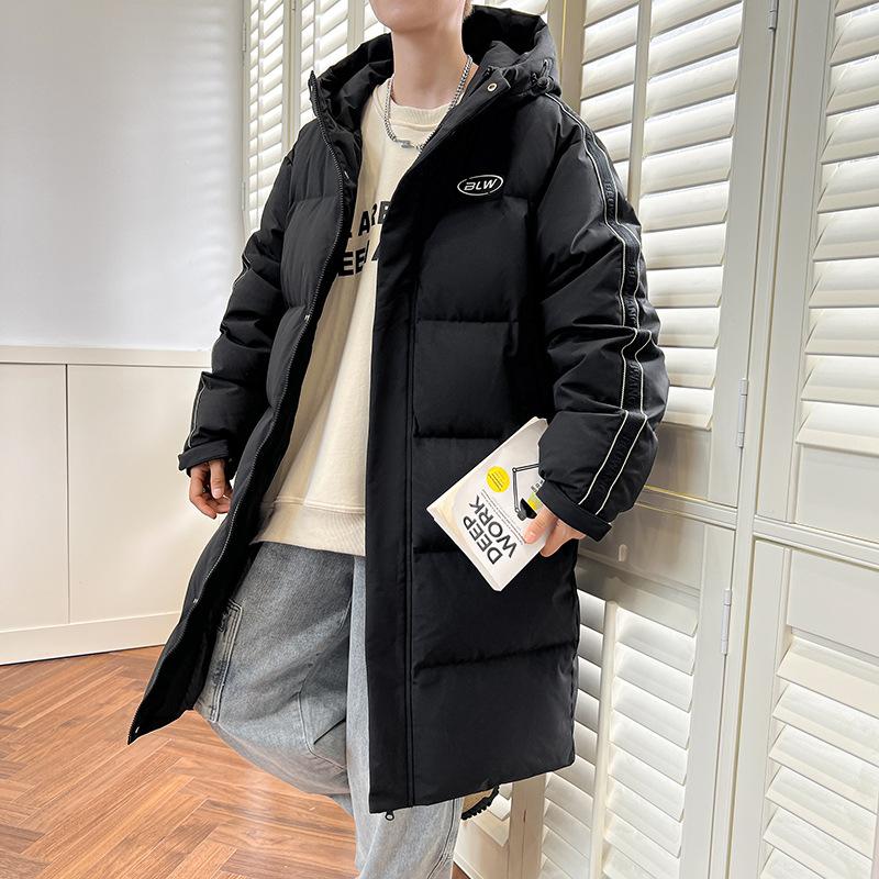 Зимняя куртка-пуховик мужская средняя и длинная спортивная и досуговая куртка с капюшоном для сохранения тепла