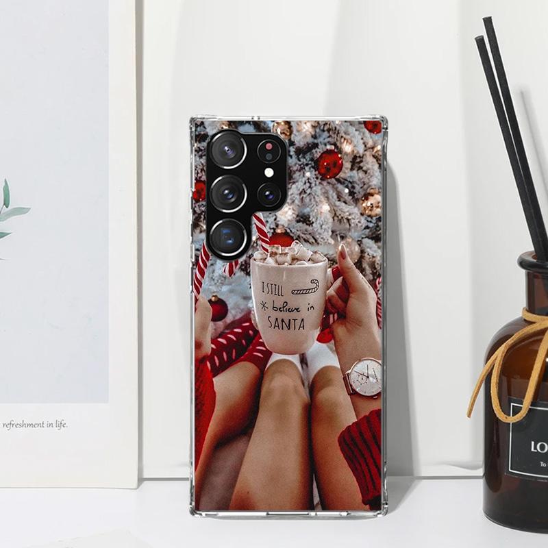 Winter Coffee Christmas Phone Case For Samsung Galaxy Note 20 Ultra 10 Plus 9 8 M11 M12 M21 M30S M32 M51 M52 J4 J6 + J8 Art Fund