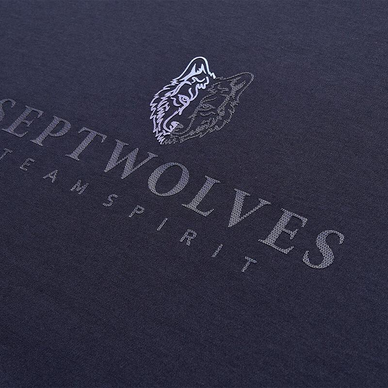 Seven Wolves Men's Pure Cotton Wolf Print Round Neck T-Shirt